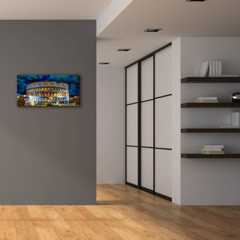 Image of 'Rome Italy Coliseo Night 2022' by Pedro Gavidia, Canvas Wall Art,40 x 20