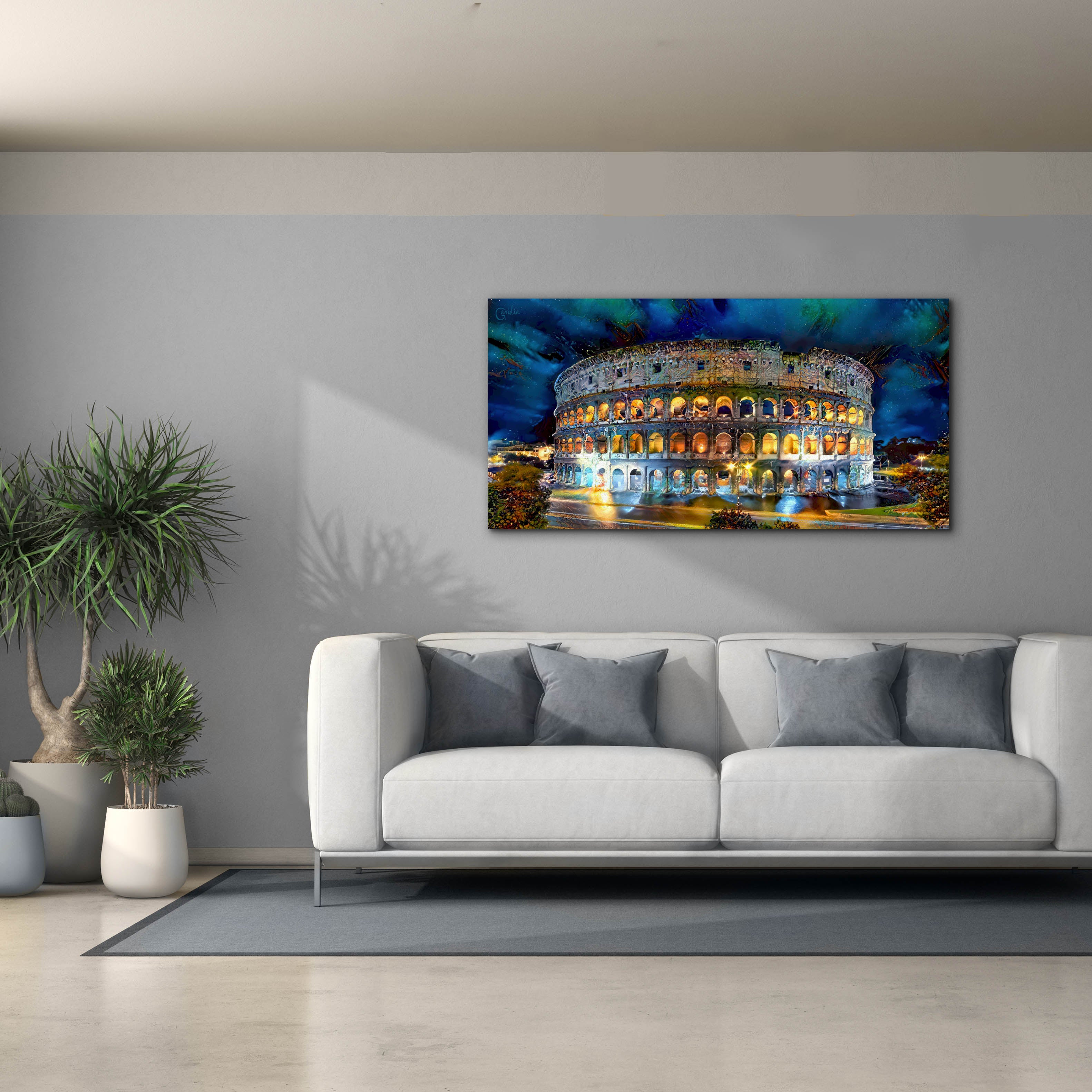 'Rome Italy Coliseo Night 2022' by Pedro Gavidia, Canvas Wall Art,60 x 30