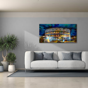 'Rome Italy Coliseo Night 2022' by Pedro Gavidia, Canvas Wall Art,60 x 30