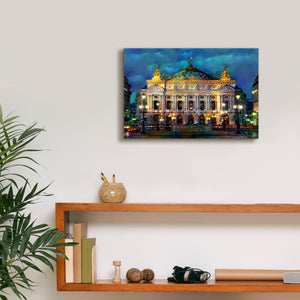 'Paris France Opera Garnier Night' by Pedro Gavidia, Canvas Wall Art,18 x 12