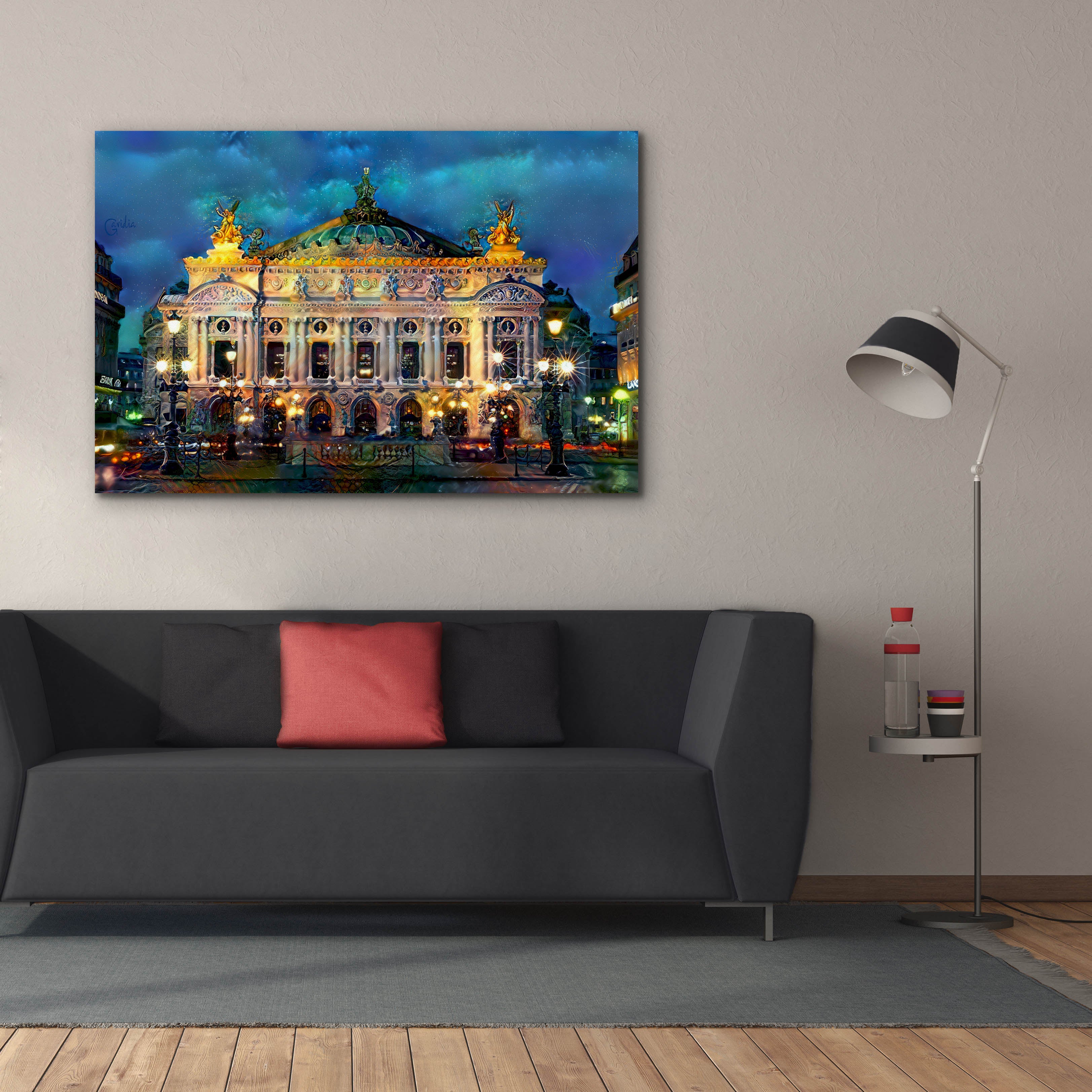 'Paris France Opera Garnier Night' by Pedro Gavidia, Canvas Wall Art,60 x 40