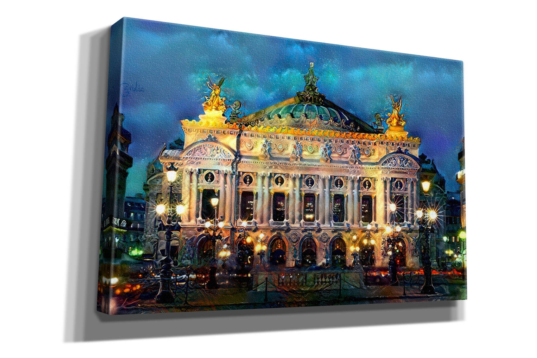 'Paris France Opera Garnier Night' by Pedro Gavidia, Canvas Wall Art