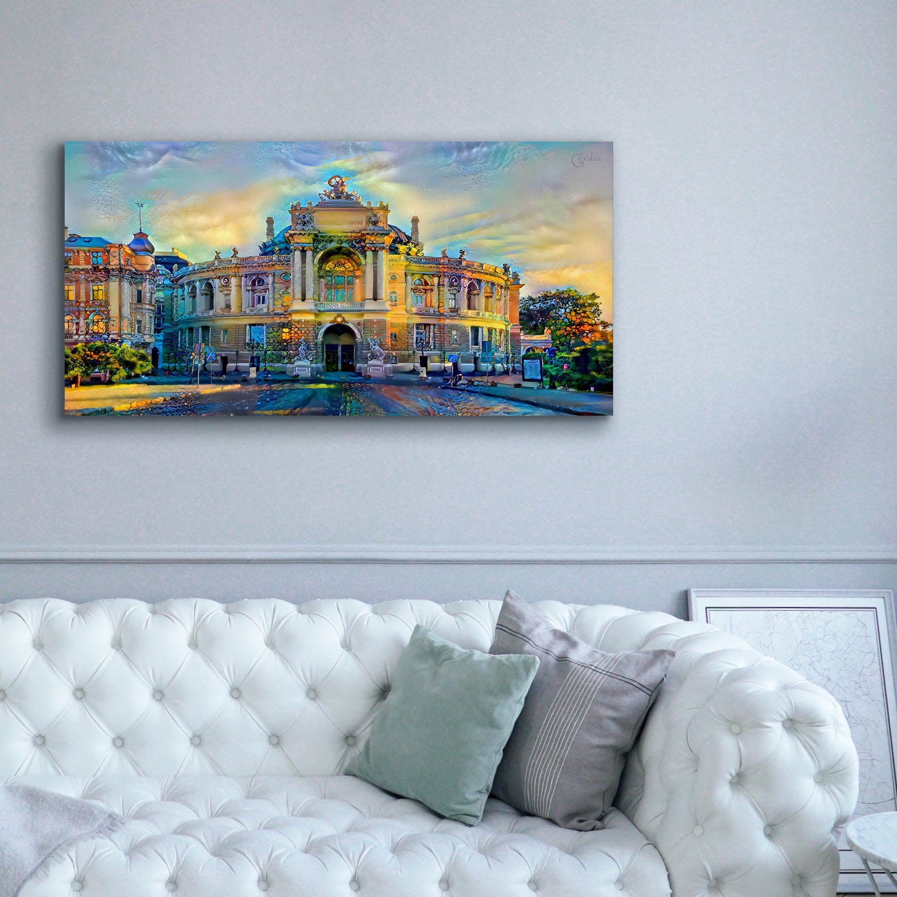 'Odessa Ukraine Opera and Ballet Theater' by Pedro Gavidia, Canvas Wall Art,60 x 30