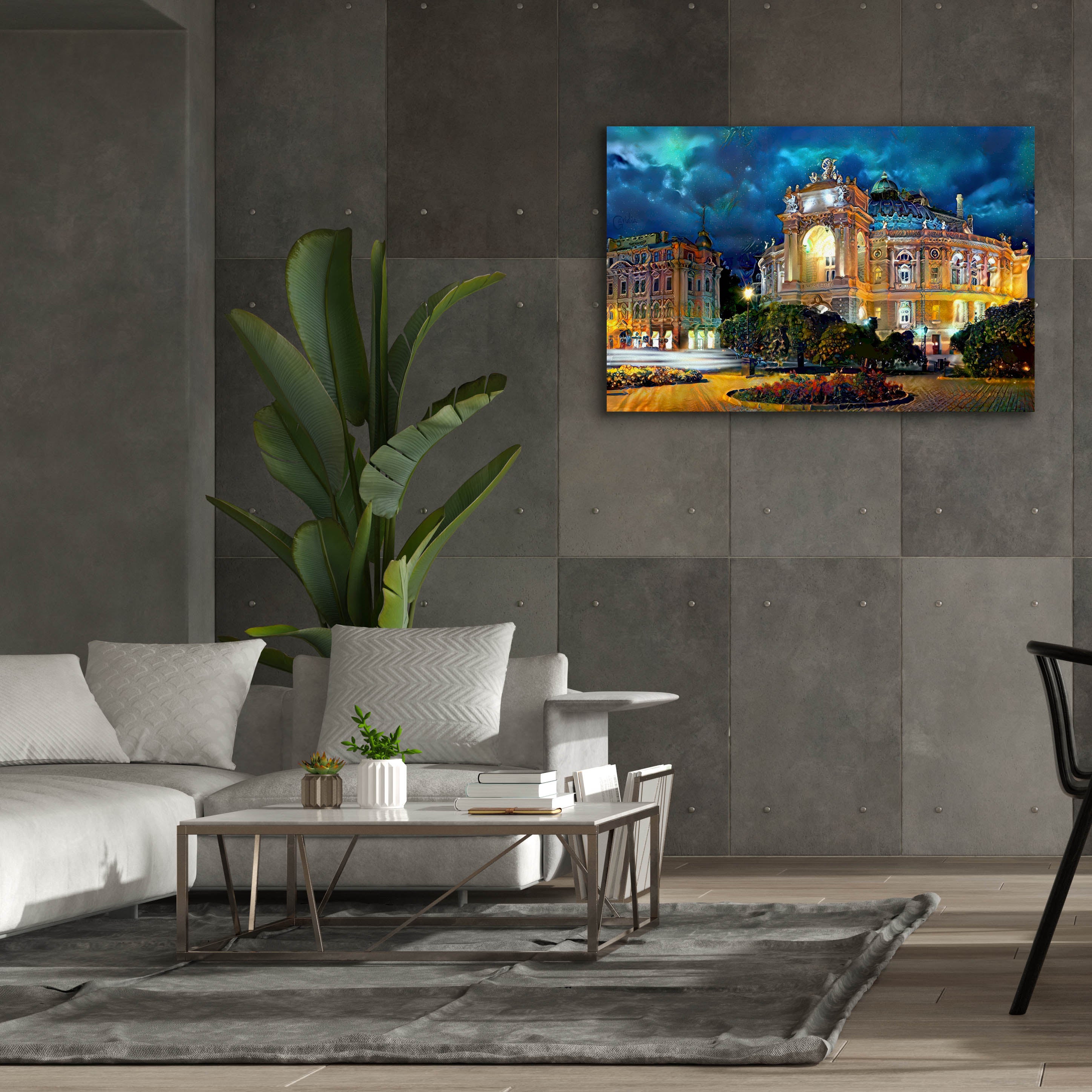 'Odessa Ukraine Opera and Ballet Theater Night' by Pedro Gavidia, Canvas Wall Art,60 x 40