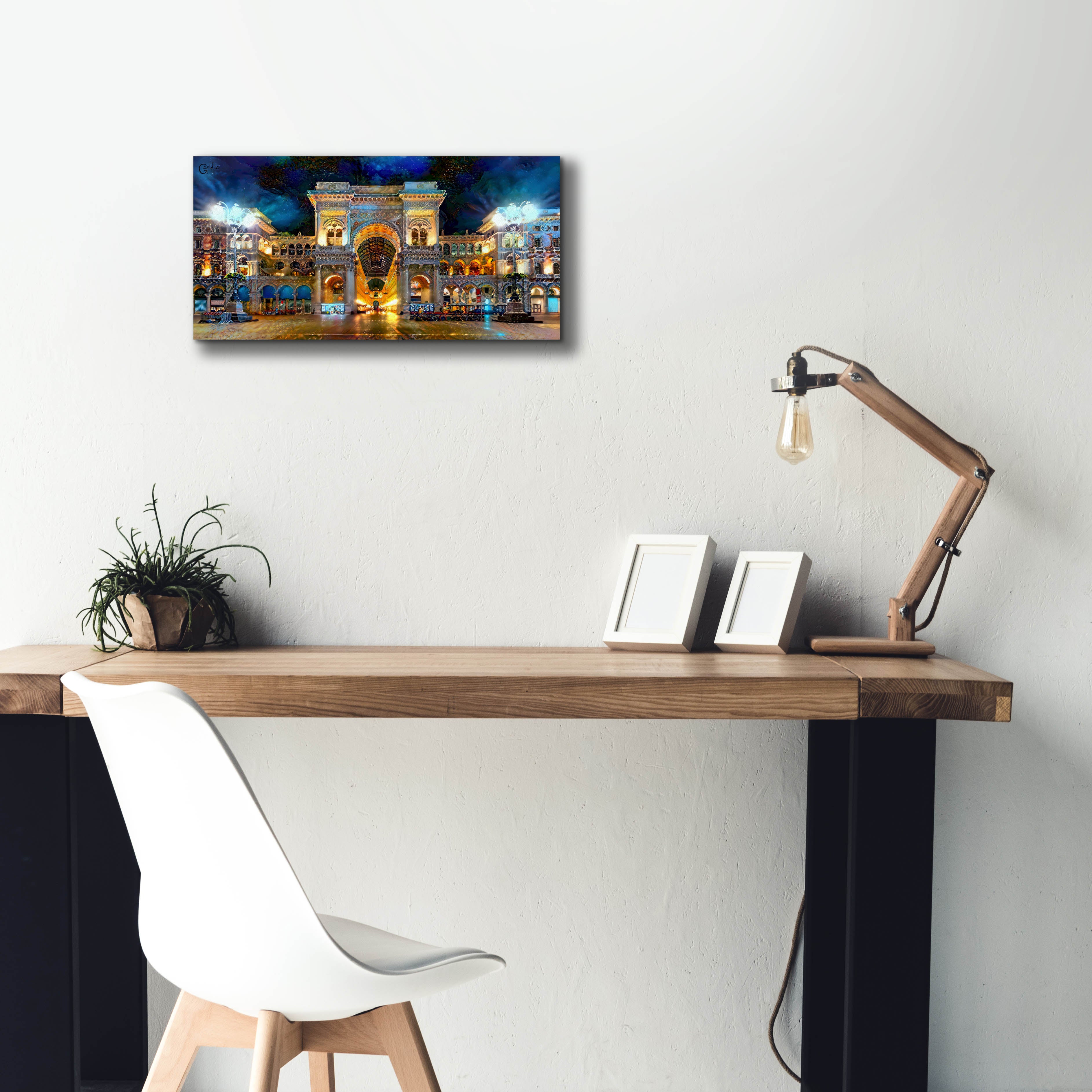 'Milan Italy Vitorio Emanuel II Night 2022' by Pedro Gavidia, Canvas Wall Art,24 x 12