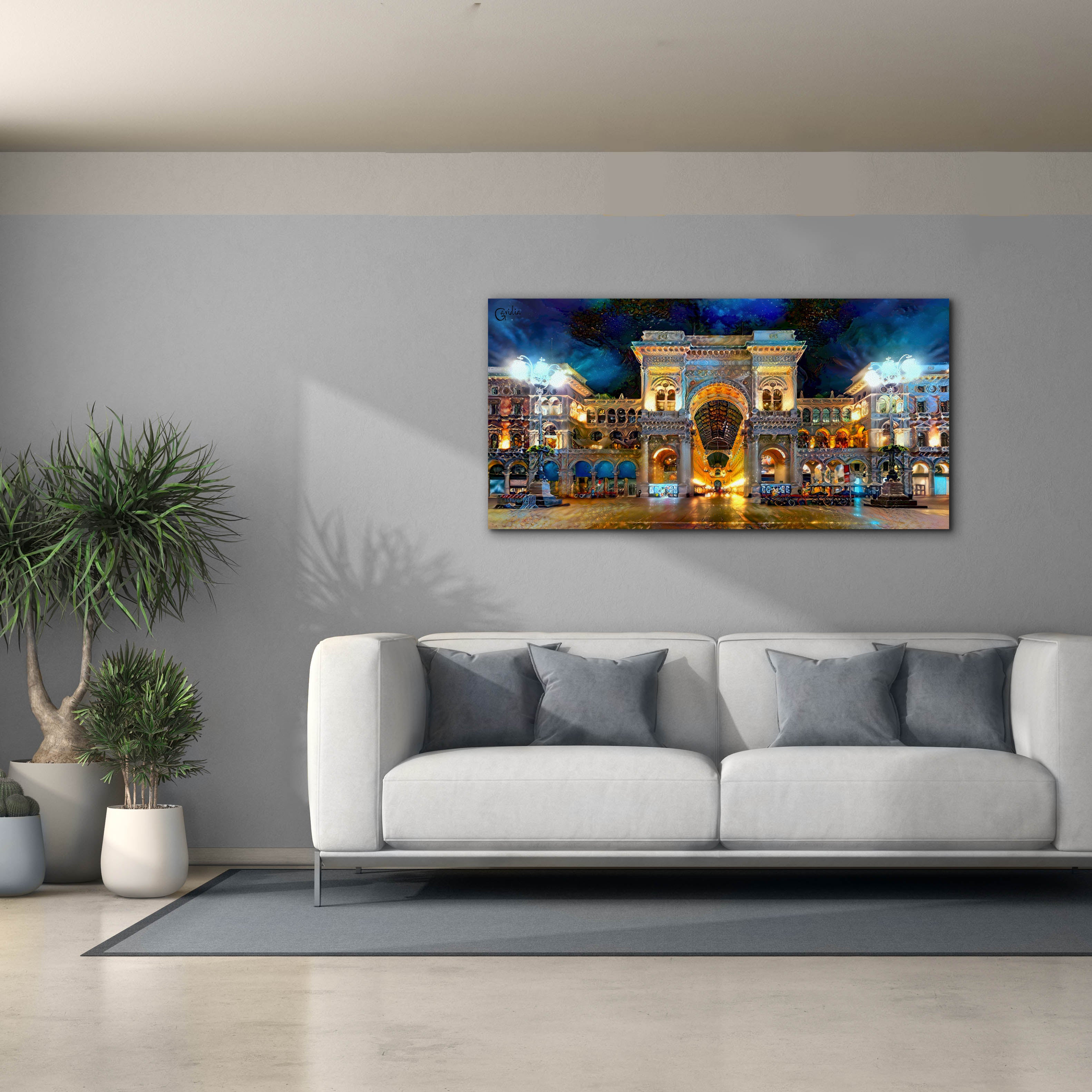 'Milan Italy Vitorio Emanuel II Night 2022' by Pedro Gavidia, Canvas Wall Art,60 x 30