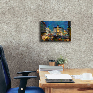 'Milan Italy Piazza Cardusio Night' by Pedro Gavidia, Canvas Wall Art,18 x 12