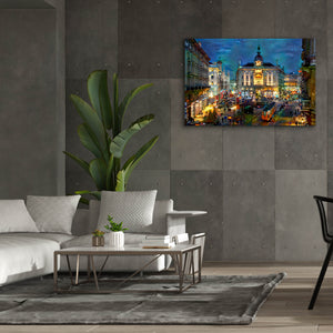 'Milan Italy Piazza Cardusio Night' by Pedro Gavidia, Canvas Wall Art,60 x 40