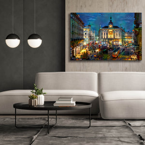 'Milan Italy Piazza Cardusio Night' by Pedro Gavidia, Canvas Wall Art,60 x 40