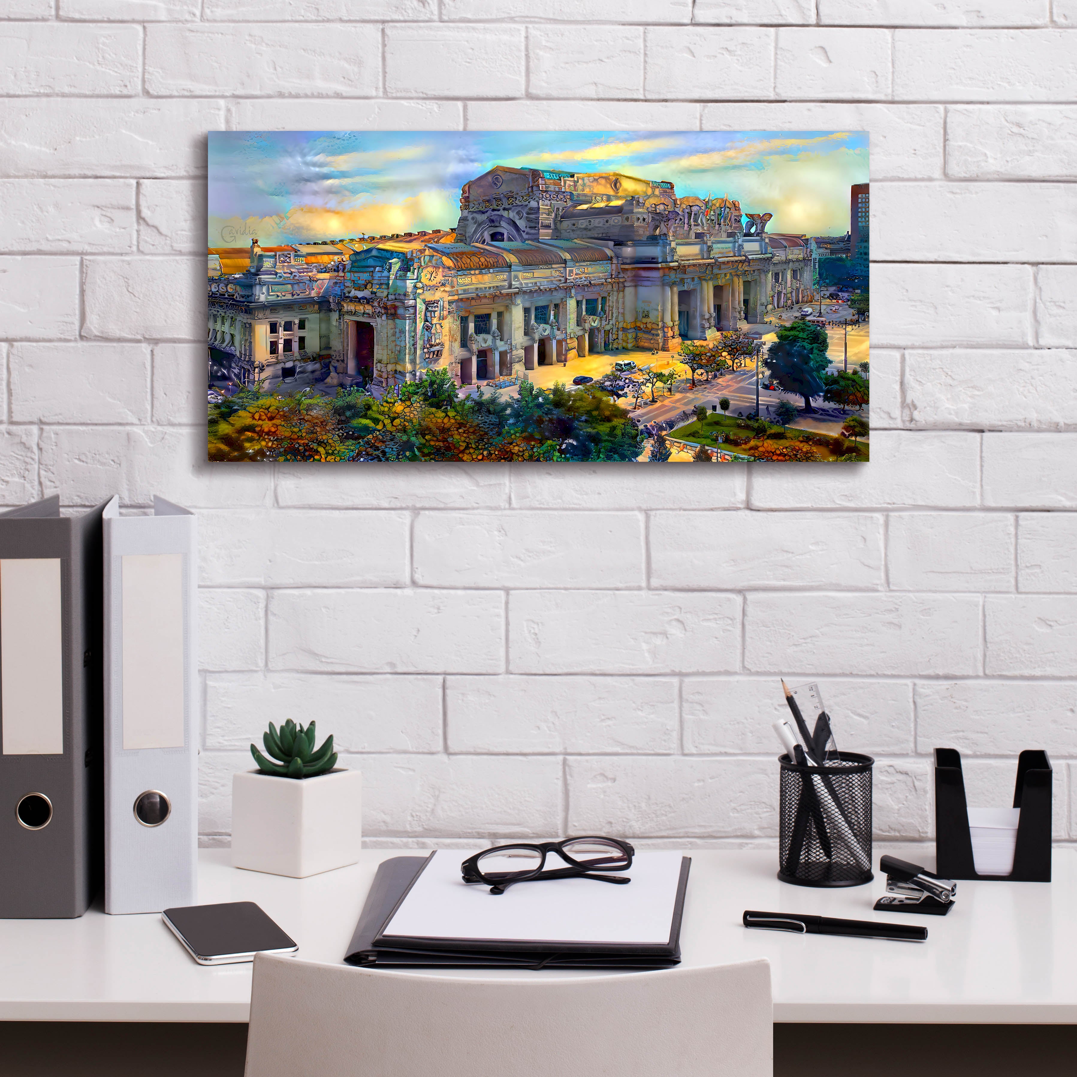 'Milan Italy Central Station' by Pedro Gavidia, Canvas Wall Art,24 x 12