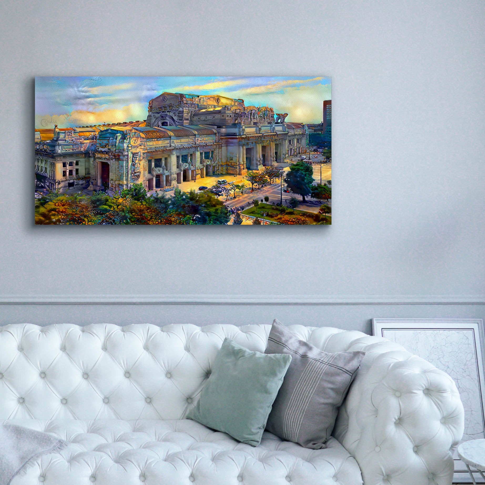 'Milan Italy Central Station' by Pedro Gavidia, Canvas Wall Art,60 x 30