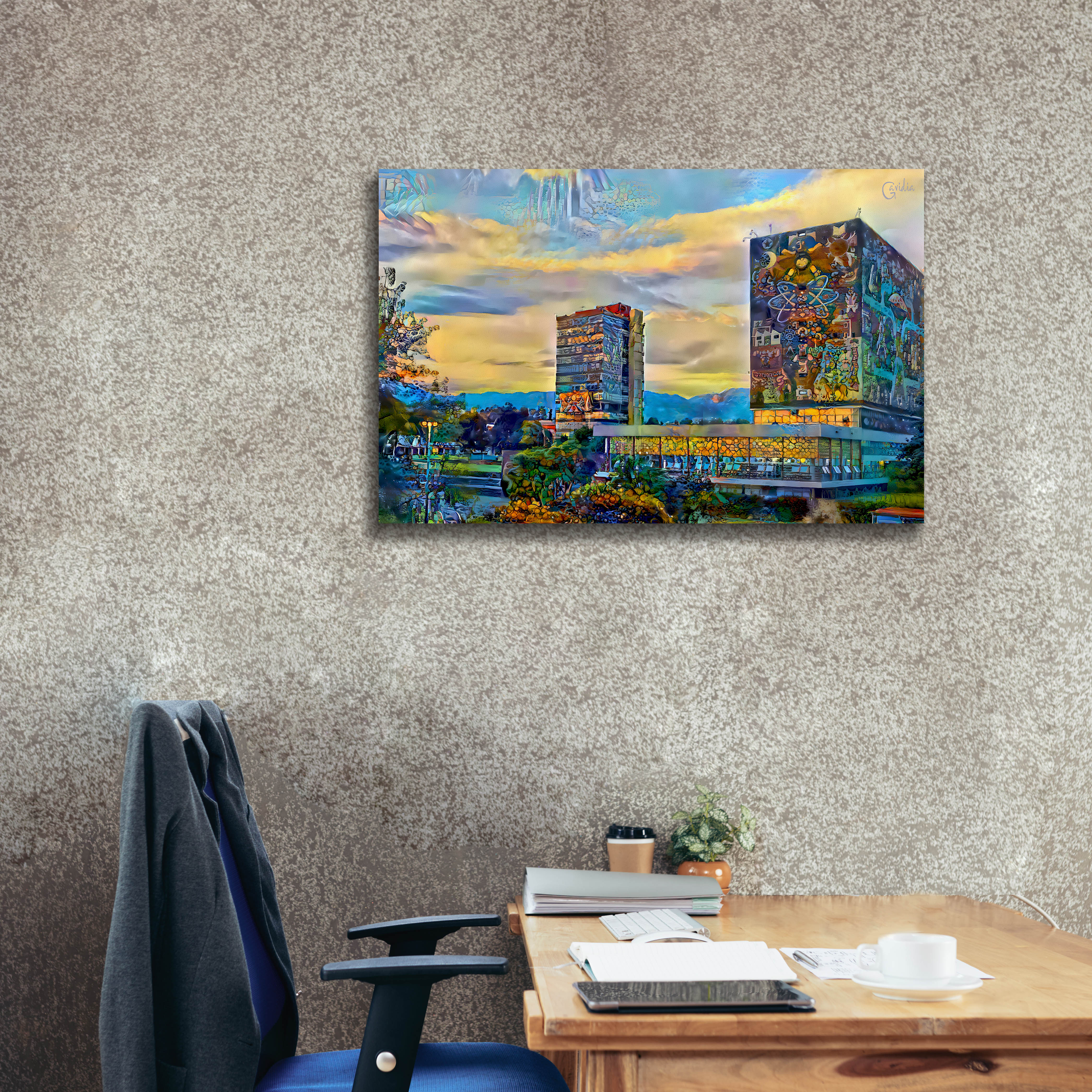 'Mexico City University City' by Pedro Gavidia, Canvas Wall Art,40 x 26