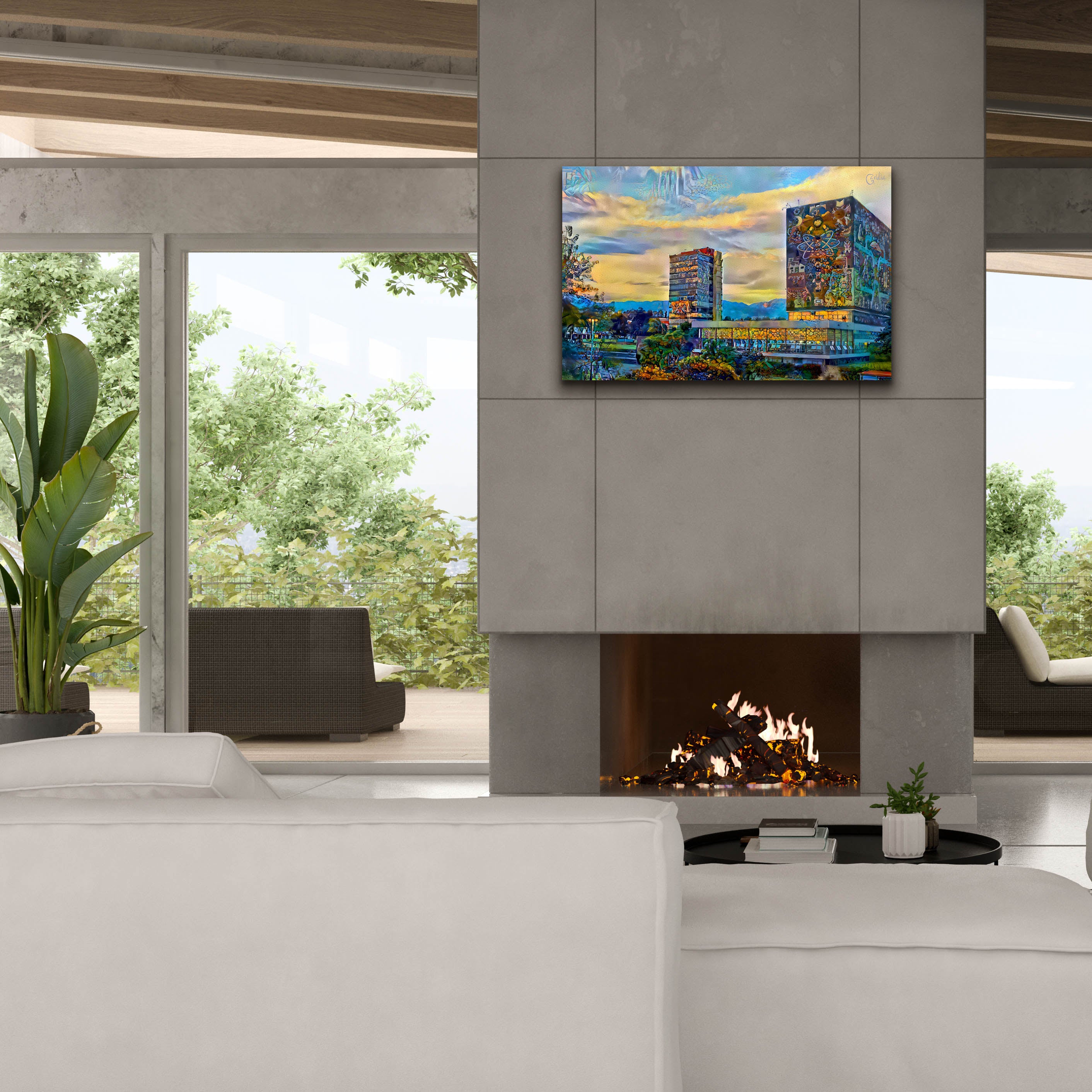 'Mexico City University City' by Pedro Gavidia, Canvas Wall Art,40 x 26