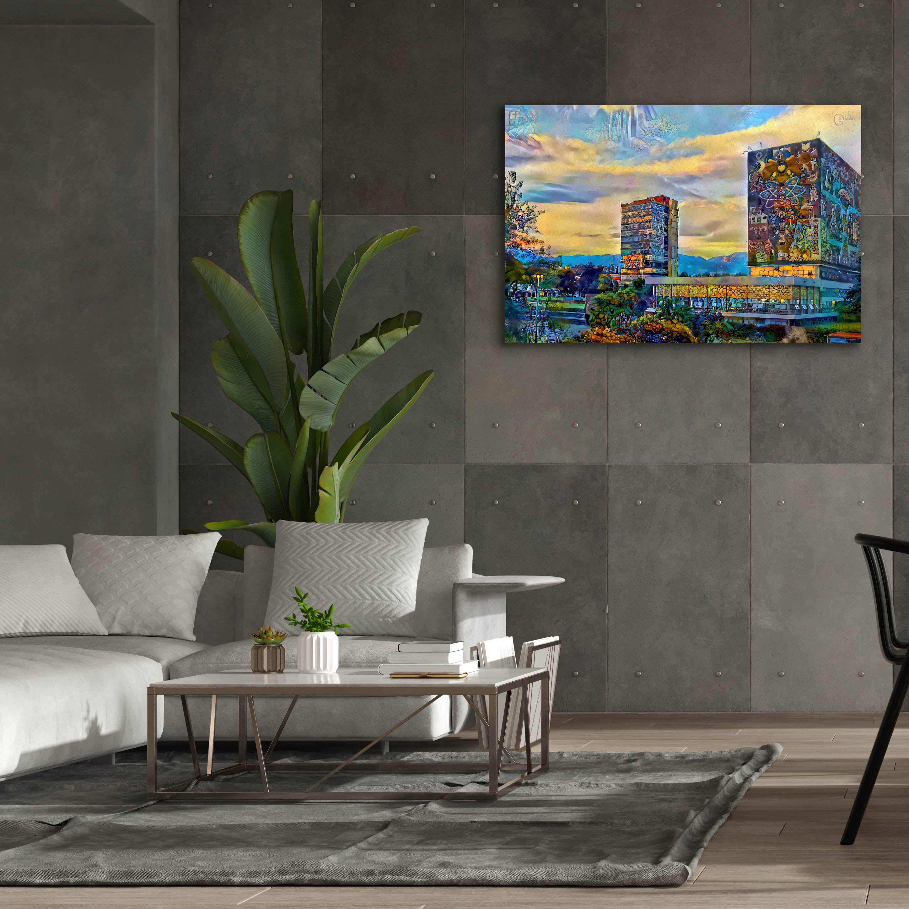 'Mexico City University City' by Pedro Gavidia, Canvas Wall Art,60 x 40