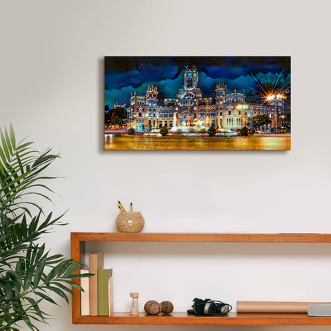 Image of 'Madrid Spain Cibeles Palace' by Pedro Gavidia, Canvas Wall Art,24 x 12