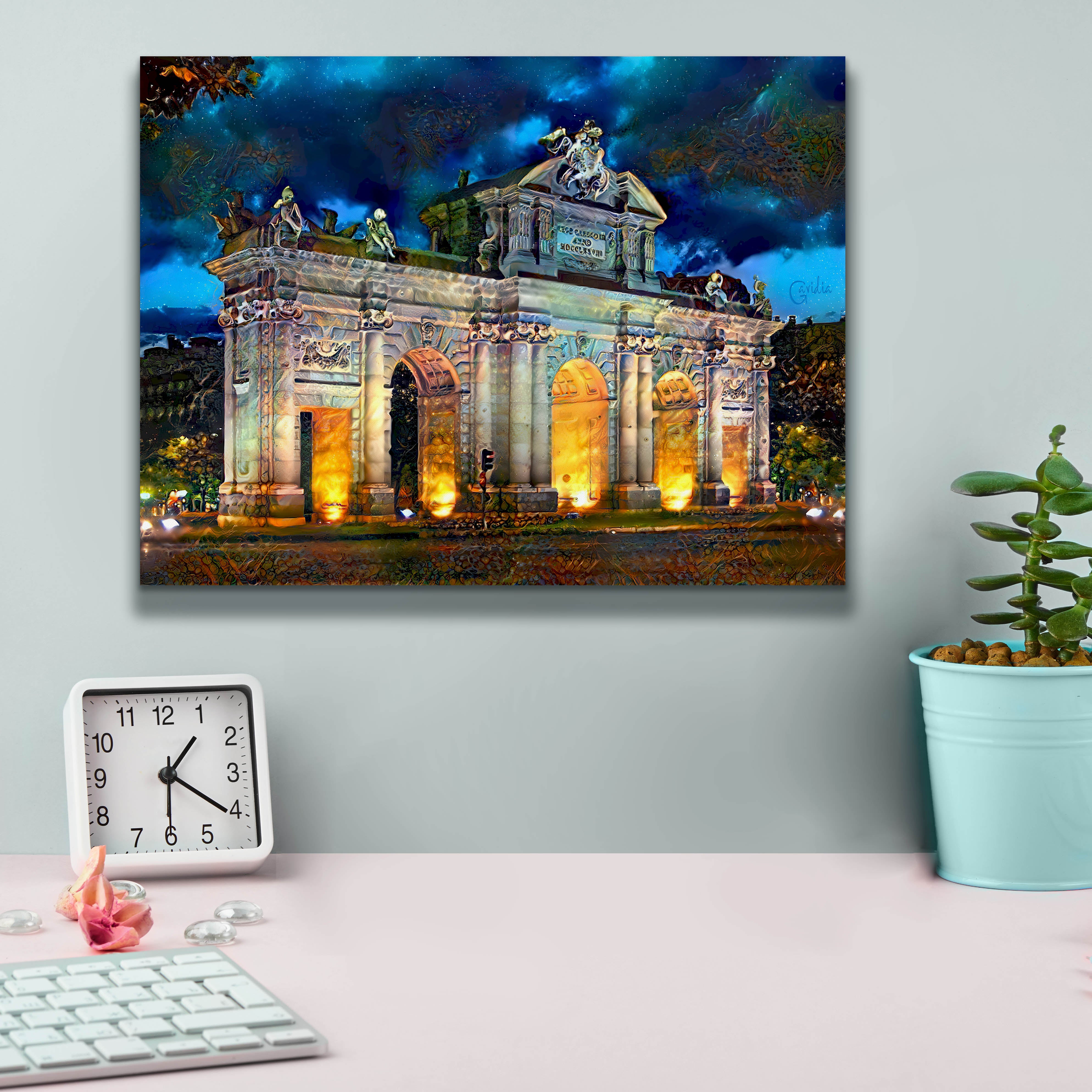'Madrid Spain Alcala Gate' by Pedro Gavidia, Canvas Wall Art,16 x 12