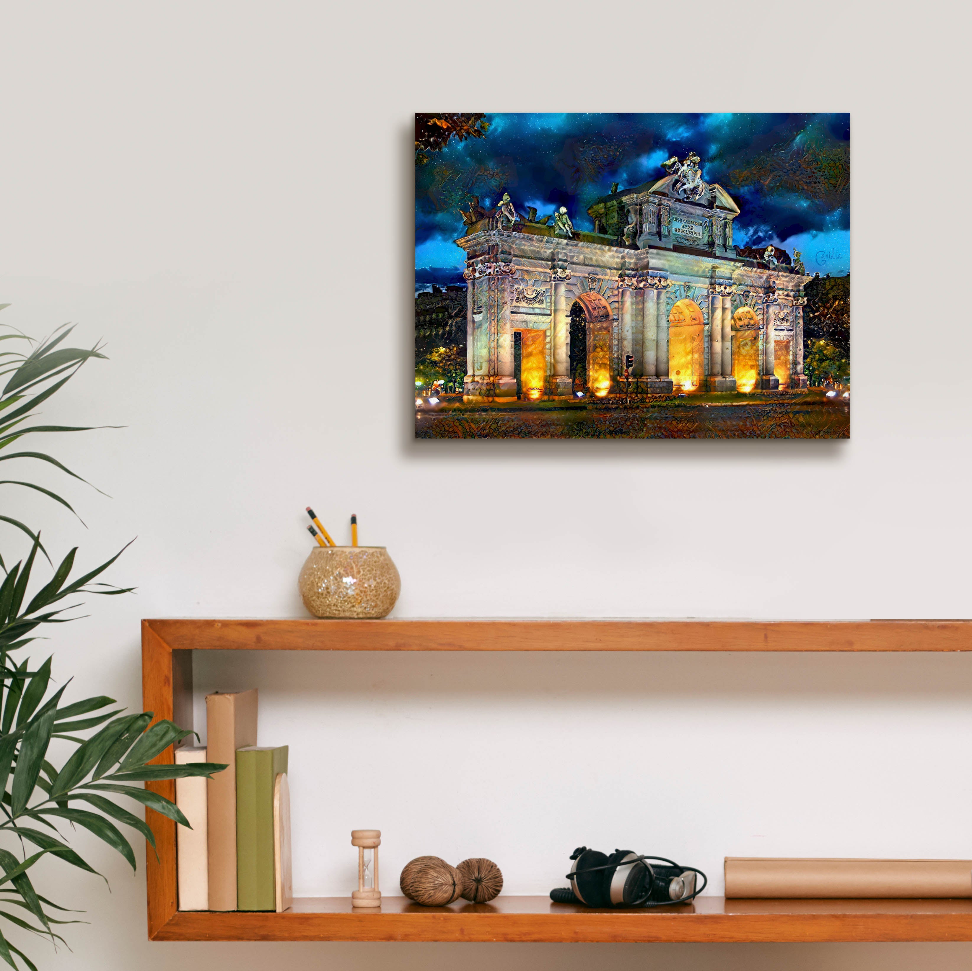 'Madrid Spain Alcala Gate' by Pedro Gavidia, Canvas Wall Art,16 x 12