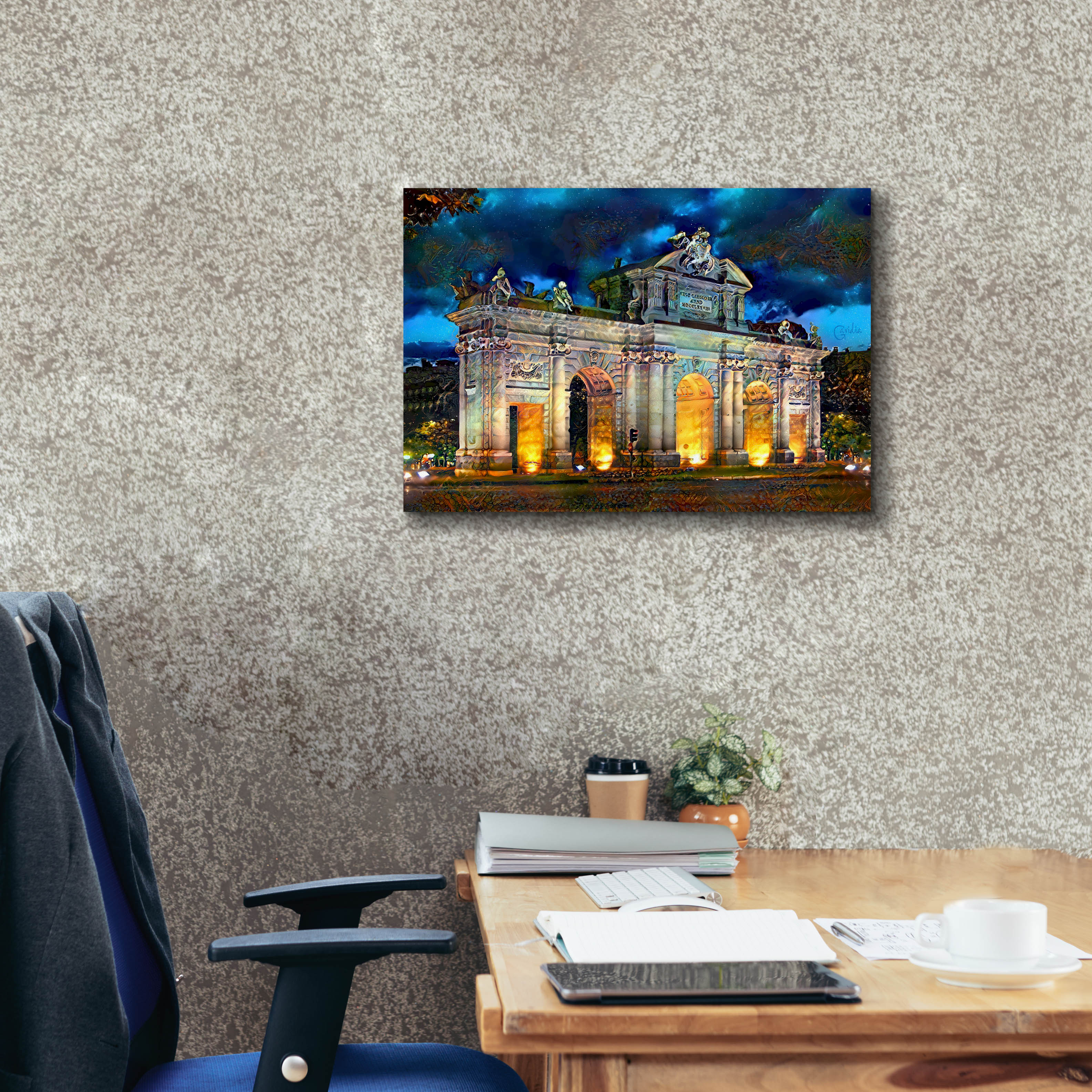 'Madrid Spain Alcala Gate' by Pedro Gavidia, Canvas Wall Art,26 x 18