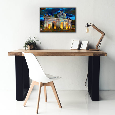 Image of 'Madrid Spain Alcala Gate' by Pedro Gavidia, Canvas Wall Art,26 x 18