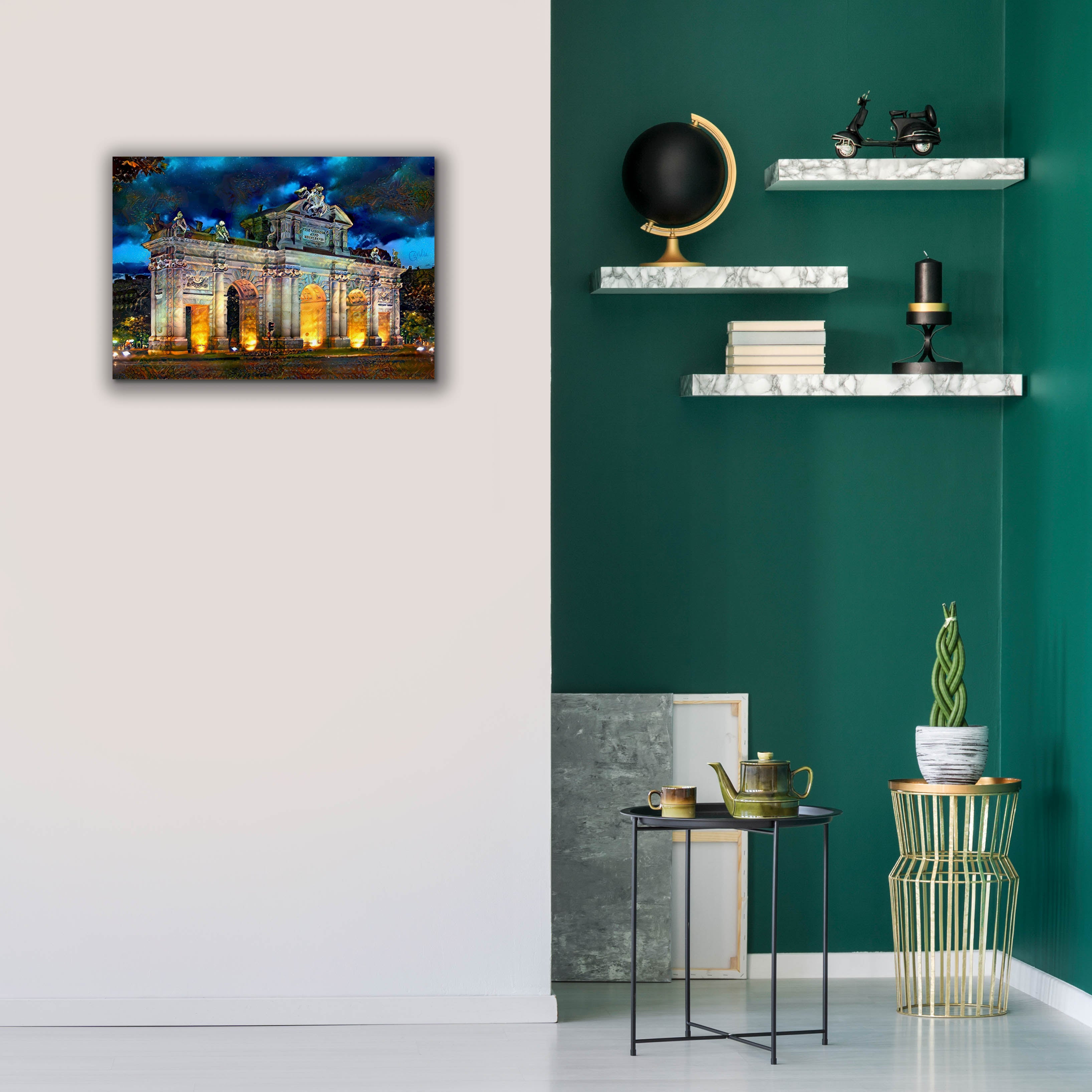 'Madrid Spain Alcala Gate' by Pedro Gavidia, Canvas Wall Art,26 x 18