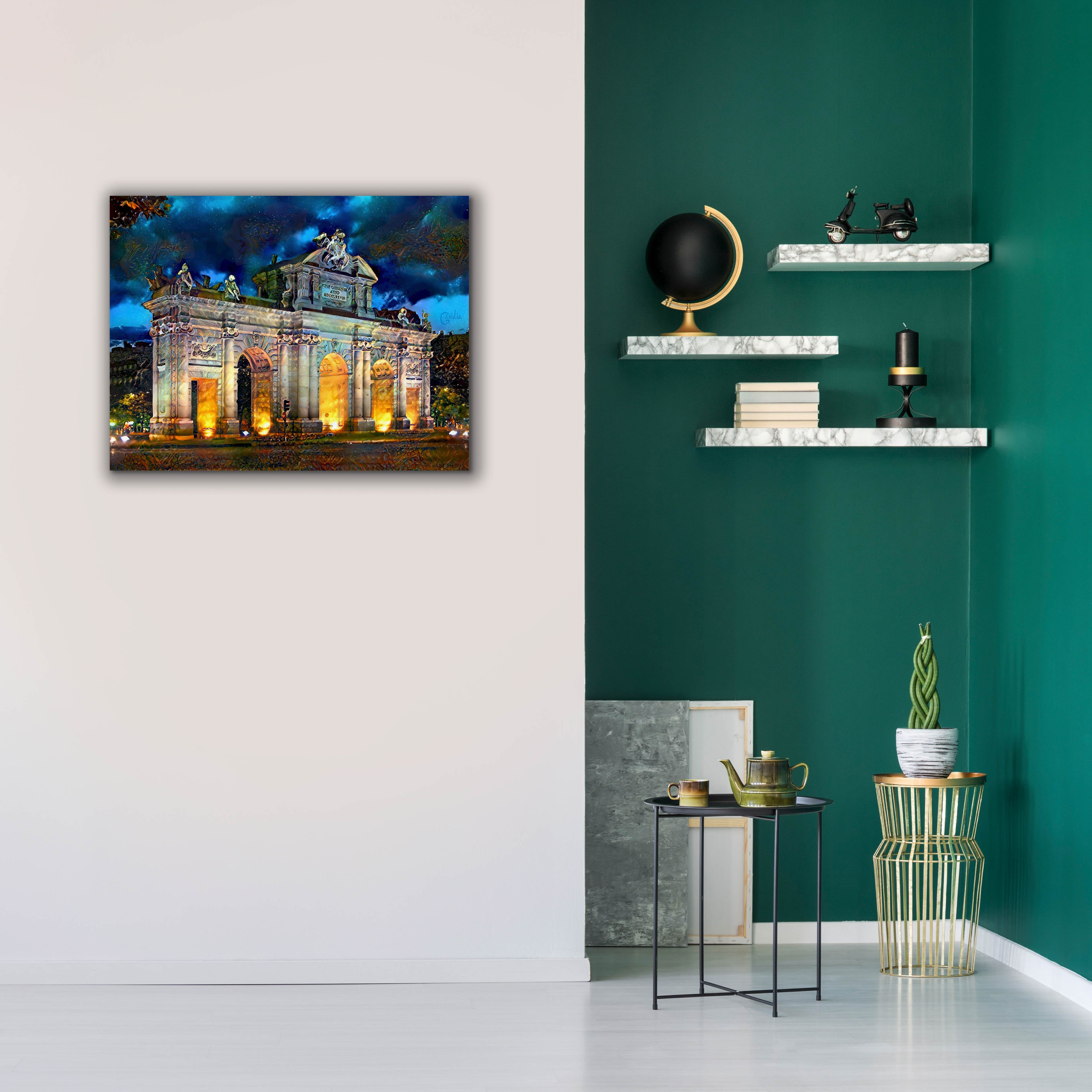 'Madrid Spain Alcala Gate' by Pedro Gavidia, Canvas Wall Art,34 x 26
