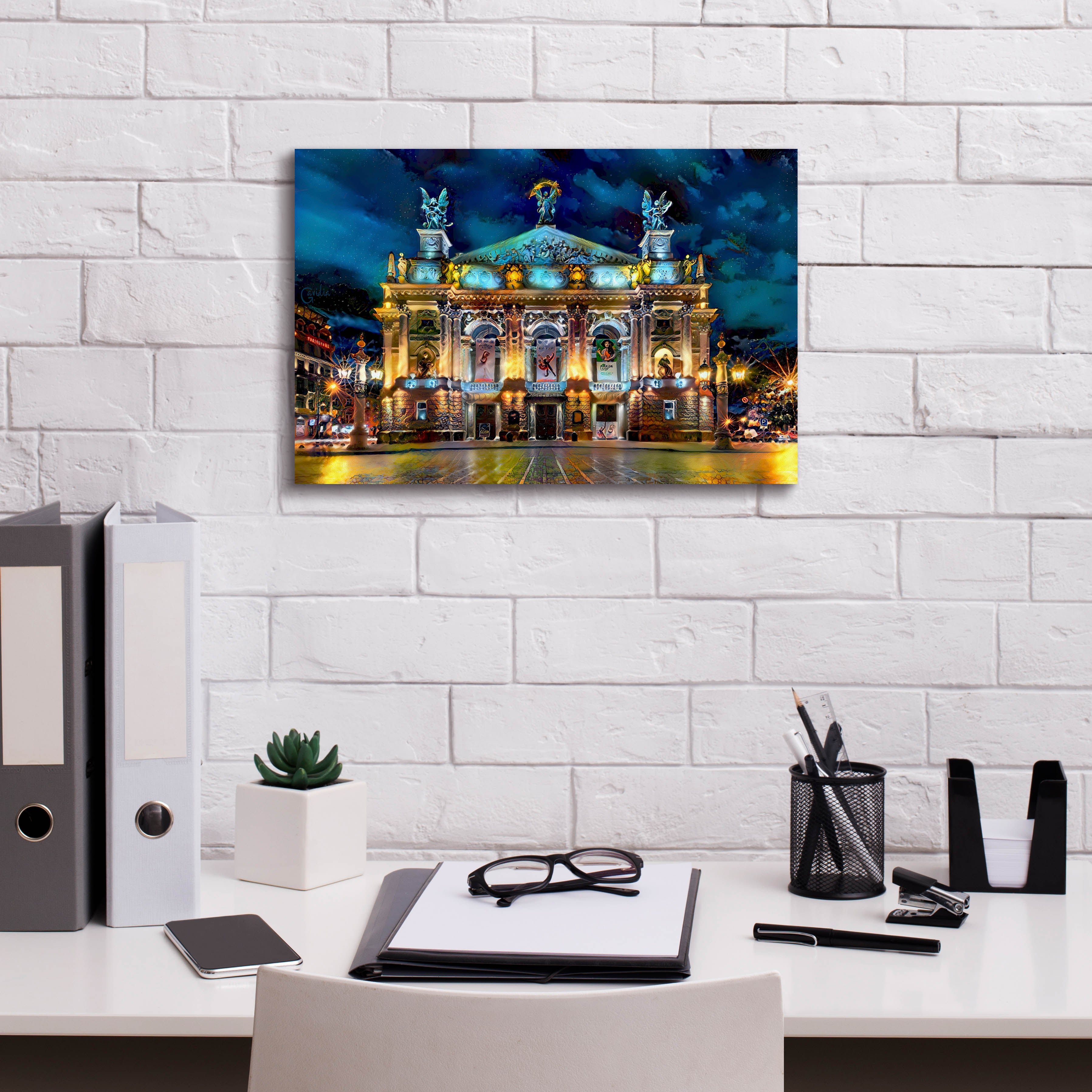 'Leopolis Ukraine Opera' by Pedro Gavidia, Canvas Wall Art,18 x 12