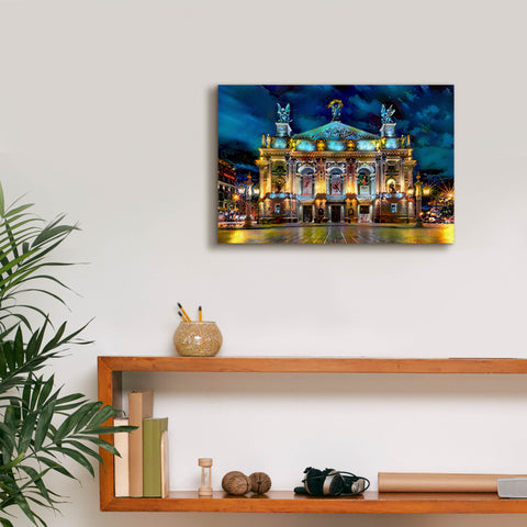 Image of 'Leopolis Ukraine Opera' by Pedro Gavidia, Canvas Wall Art,18 x 12