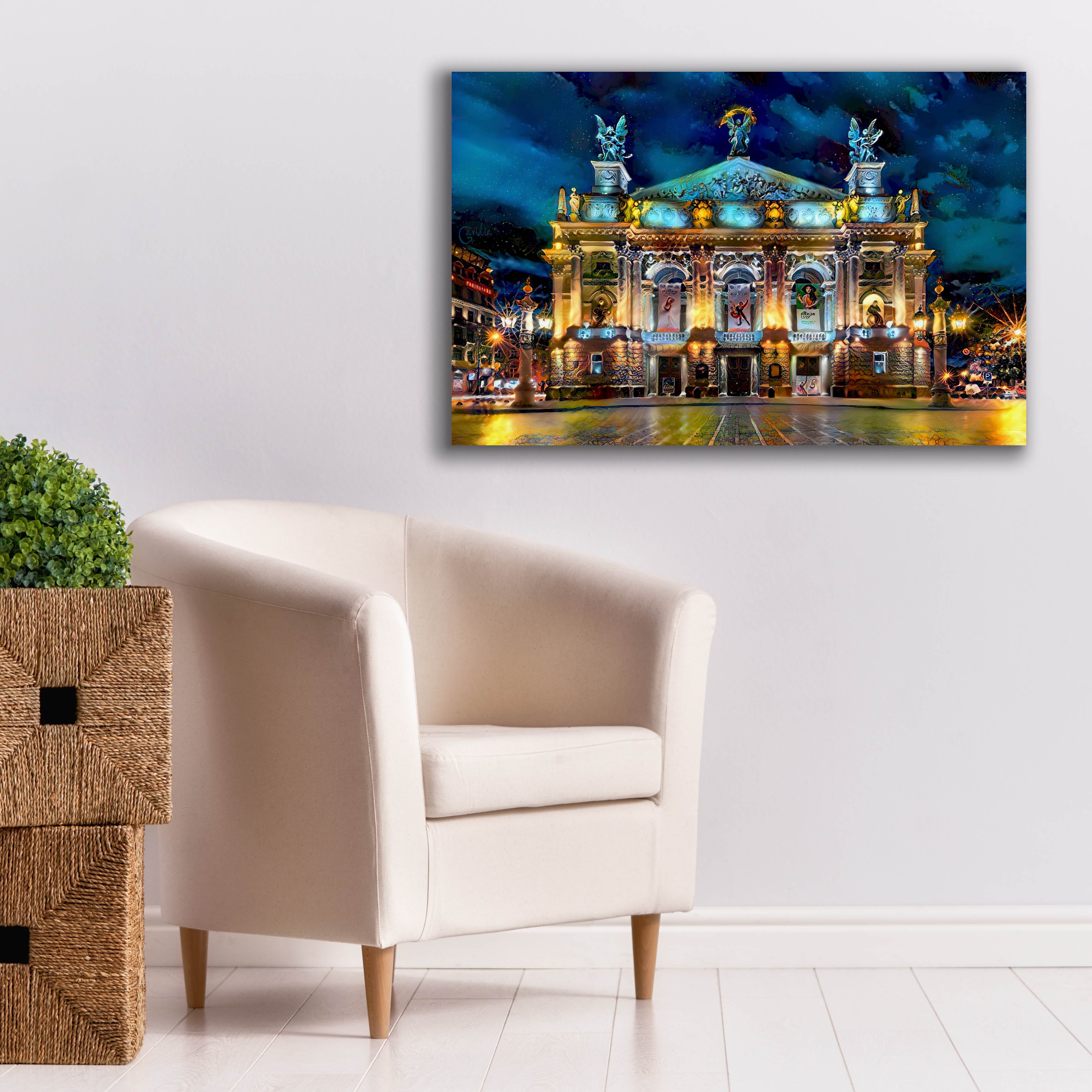 'Leopolis Ukraine Opera' by Pedro Gavidia, Canvas Wall Art,40 x 26
