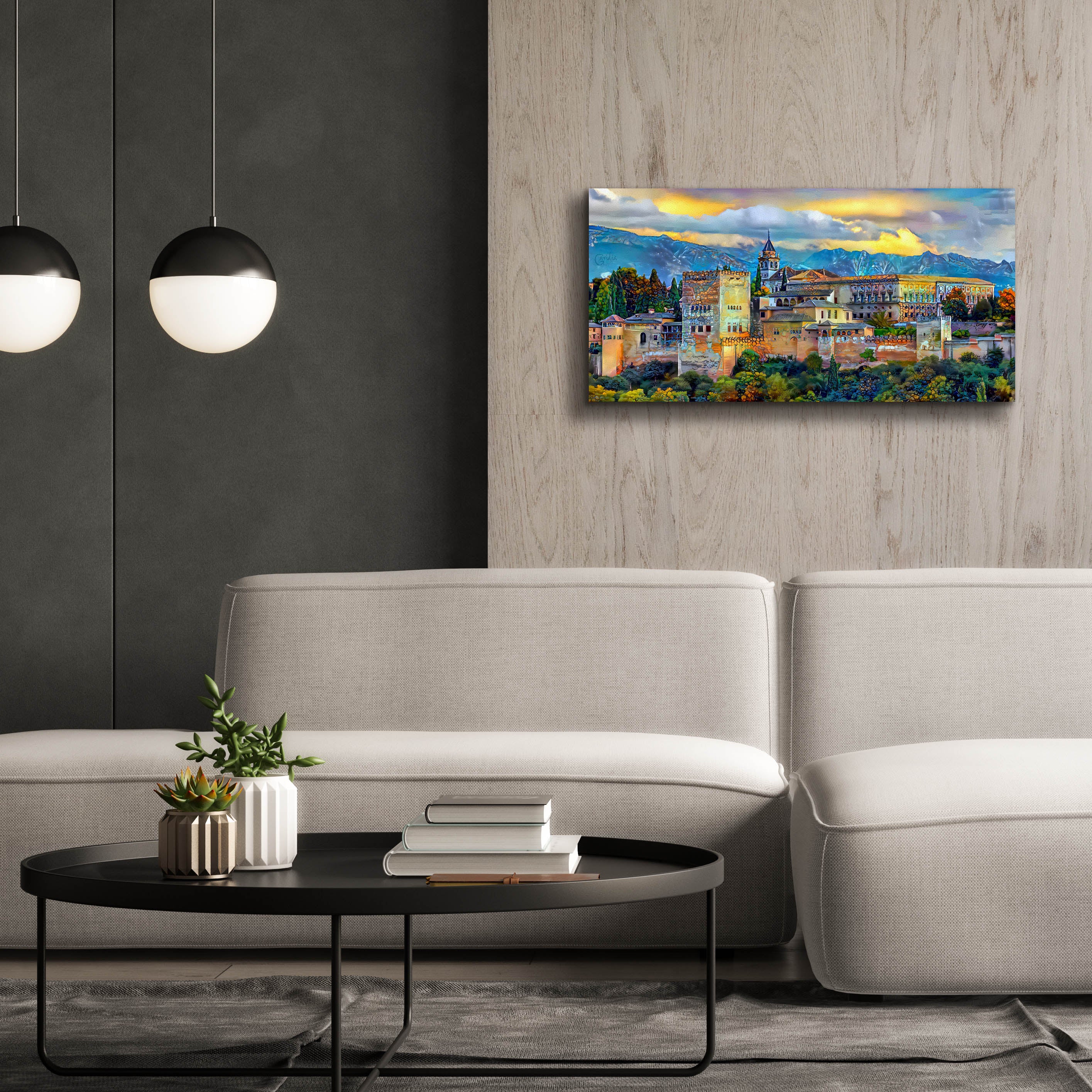 'Granada Spain La Alhambra' by Pedro Gavidia, Canvas Wall Art,40 x 20