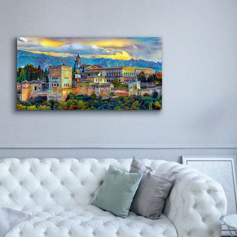 Image of 'Granada Spain La Alhambra' by Pedro Gavidia, Canvas Wall Art,60 x 30