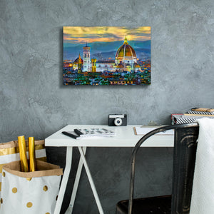'Florence Italy Duomo Sunset' by Pedro Gavidia, Canvas Wall Art,18 x 12