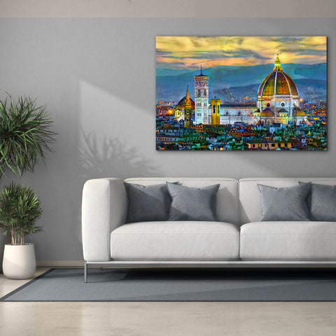 Image of 'Florence Italy Duomo Sunset' by Pedro Gavidia, Canvas Wall Art,60 x 40