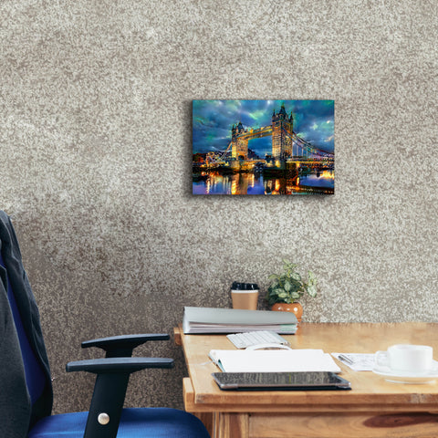Image of 'England London Bridge' by Pedro Gavidia, Canvas Wall Art,18 x 12