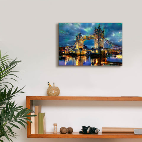 Image of 'England London Bridge' by Pedro Gavidia, Canvas Wall Art,18 x 12