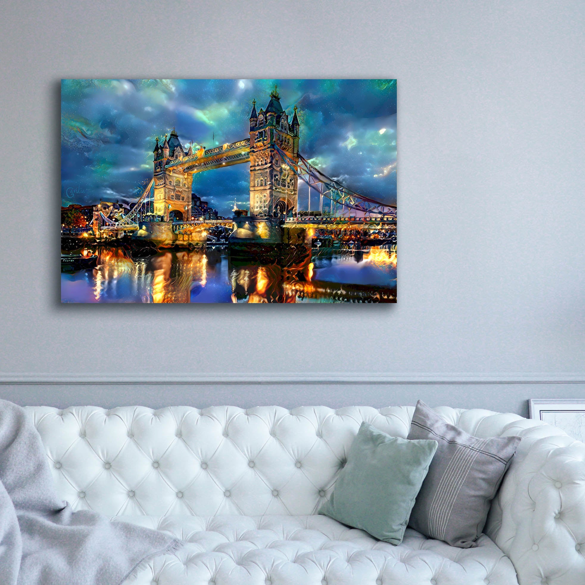'England London Bridge' by Pedro Gavidia, Canvas Wall Art,60 x 40