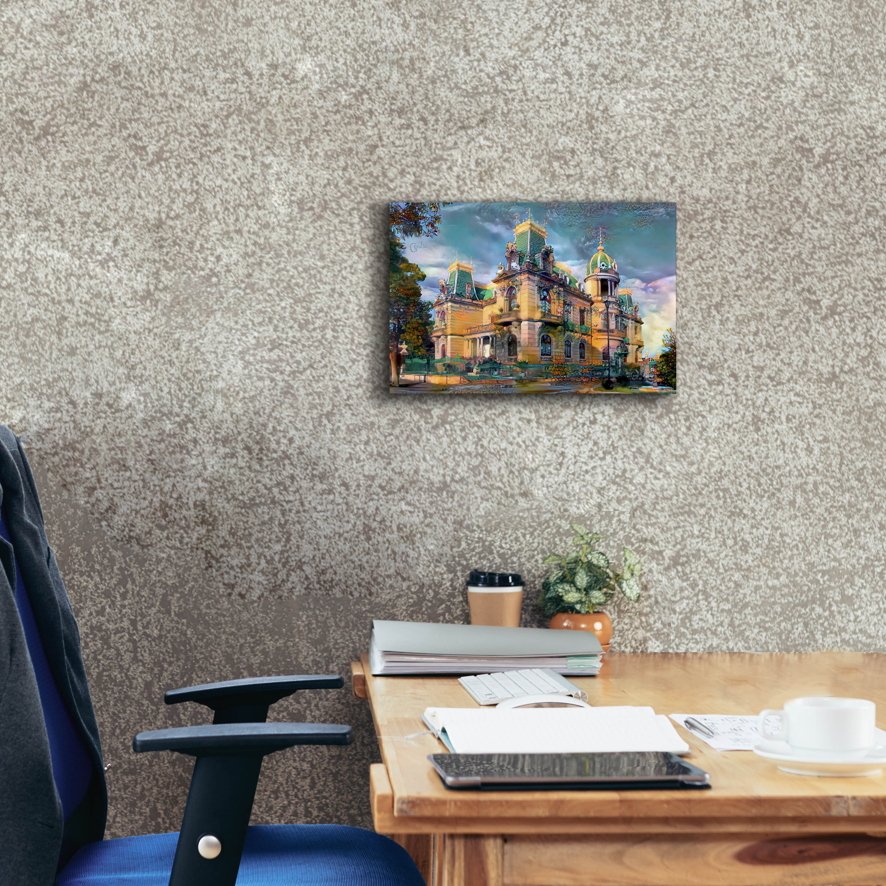 'Chihuahua Mexico Quinta Gameros' by Pedro Gavidia, Canvas Wall Art,18 x 12