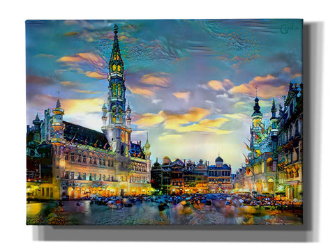 Image of 'Brussels Belgium Night' by Pedro Gavidia, Canvas Wall Art