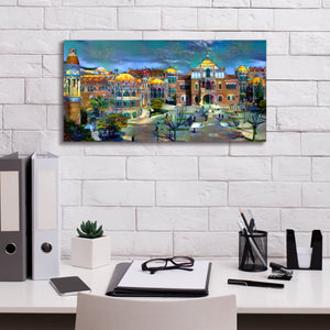 'Barcelona Spain Sant Pau Hospital and Palau de la Musica' by Pedro Gavidia, Canvas Wall Art,24 x 12