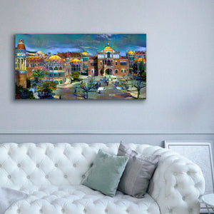 'Barcelona Spain Sant Pau Hospital and Palau de la Musica' by Pedro Gavidia, Canvas Wall Art,60 x 30