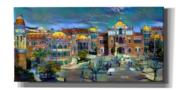 'Barcelona Spain Sant Pau Hospital and Palau de la Musica' by Pedro Gavidia, Canvas Wall Art