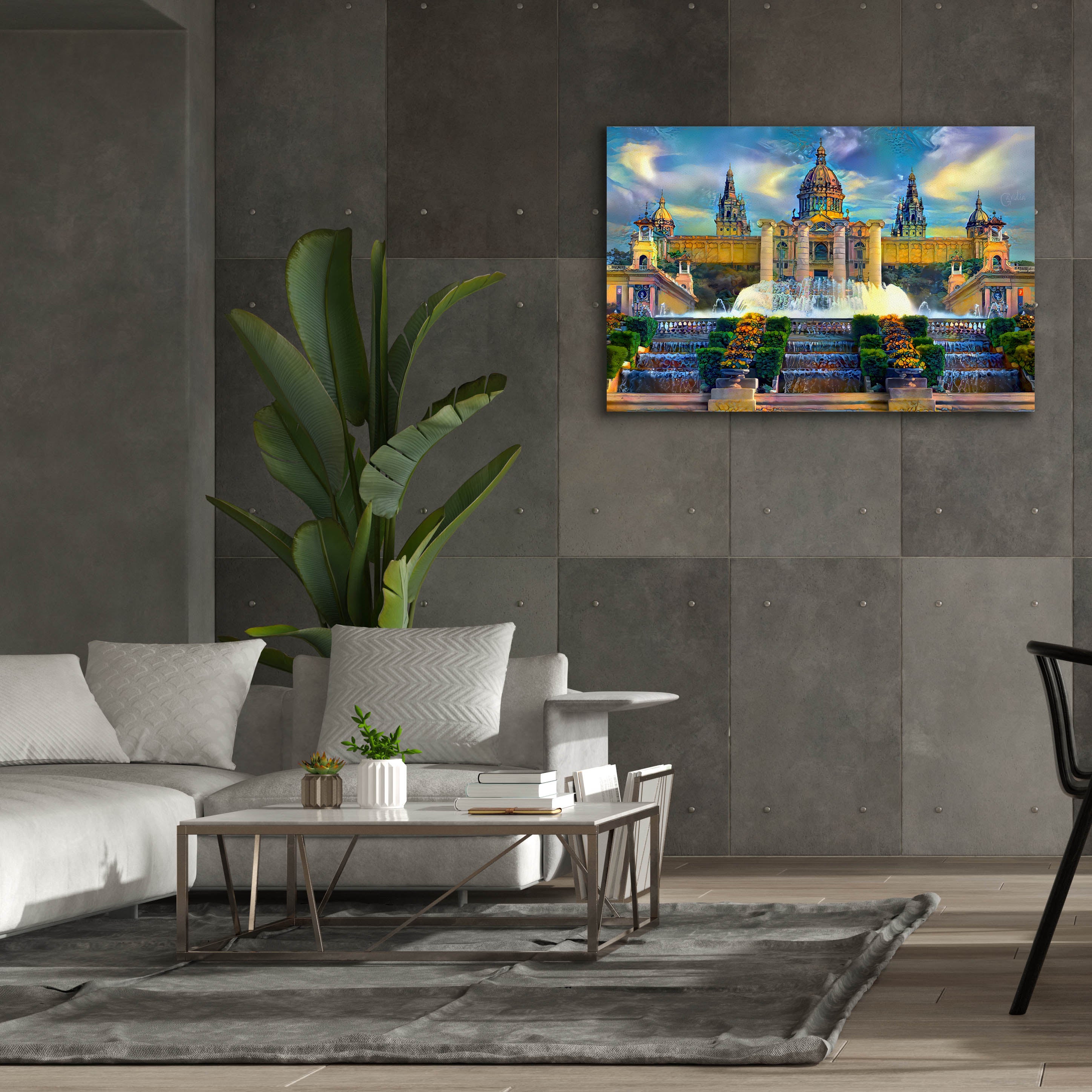 'Barcelona Spain Montjuic' by Pedro Gavidia, Canvas Wall Art,60 x 40
