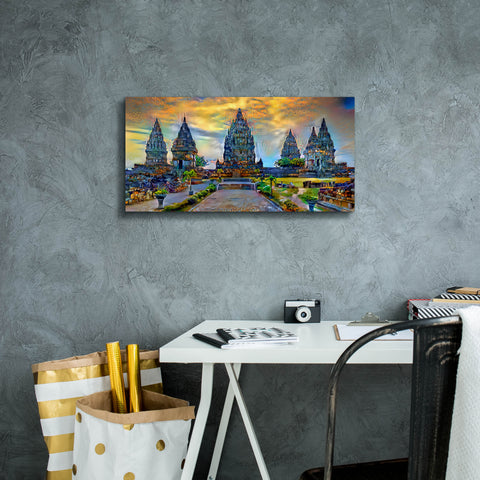Image of 'Yogyakarta Indonesia Prambanan temple' by Pedro Gavidia, Canvas Wall Art,24 x 12