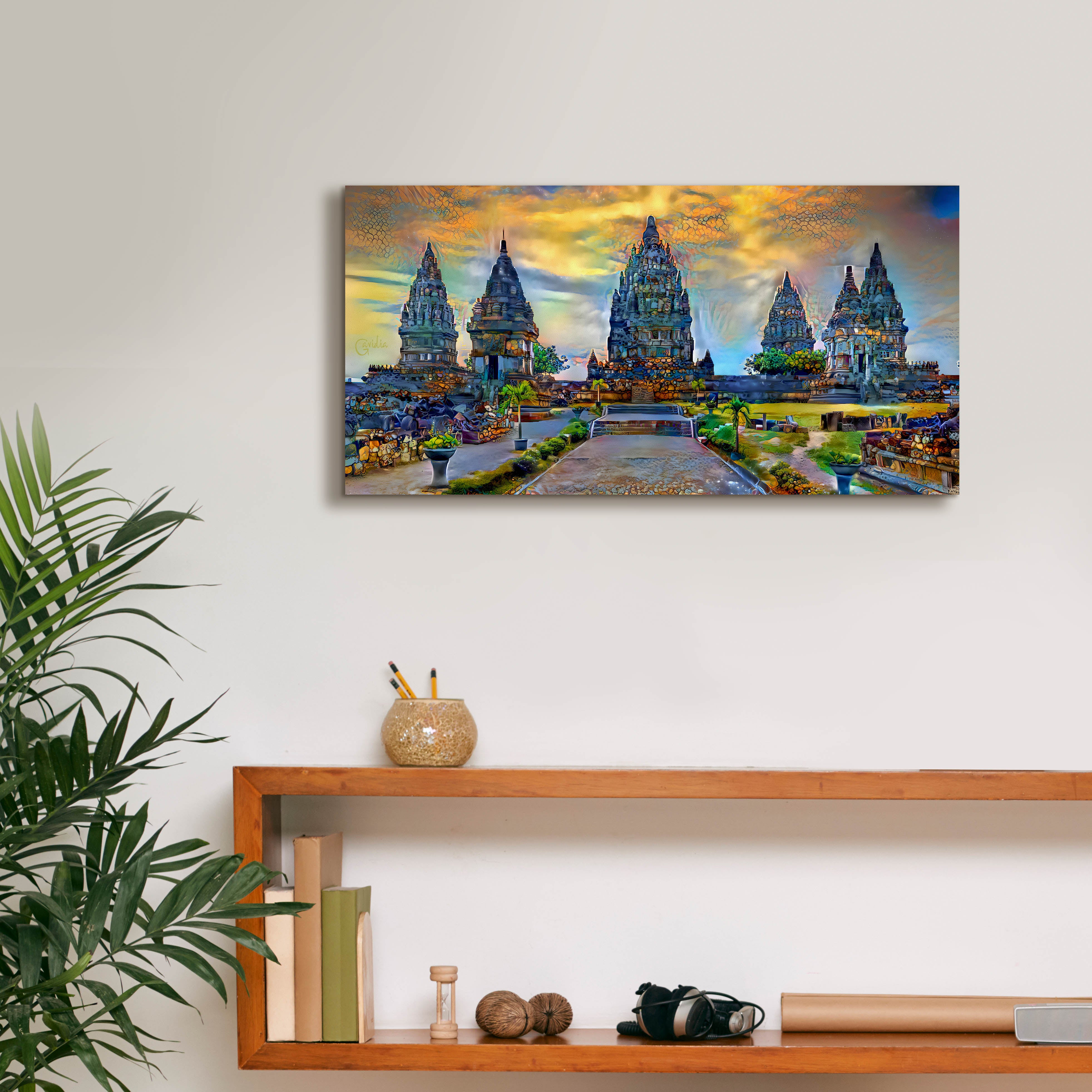 'Yogyakarta Indonesia Prambanan temple' by Pedro Gavidia, Canvas Wall Art,24 x 12