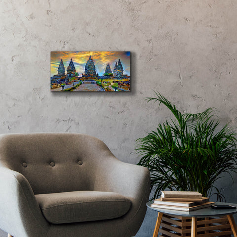 Image of 'Yogyakarta Indonesia Prambanan temple' by Pedro Gavidia, Canvas Wall Art,24 x 12