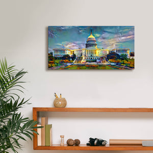 'Washington United States Capitol' by Pedro Gavidia, Canvas Wall Art,24 x 12