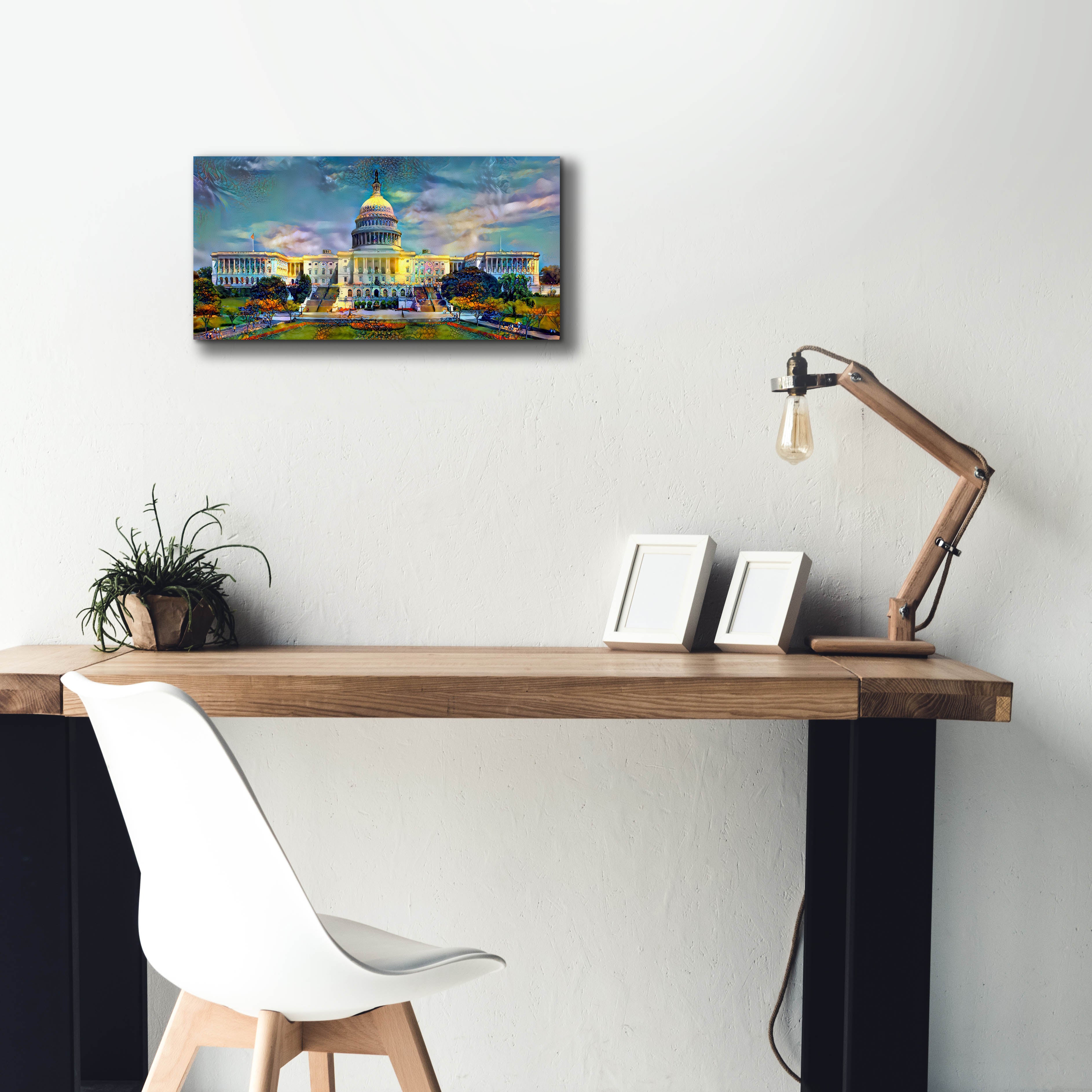 'Washington United States Capitol' by Pedro Gavidia, Canvas Wall Art,24 x 12
