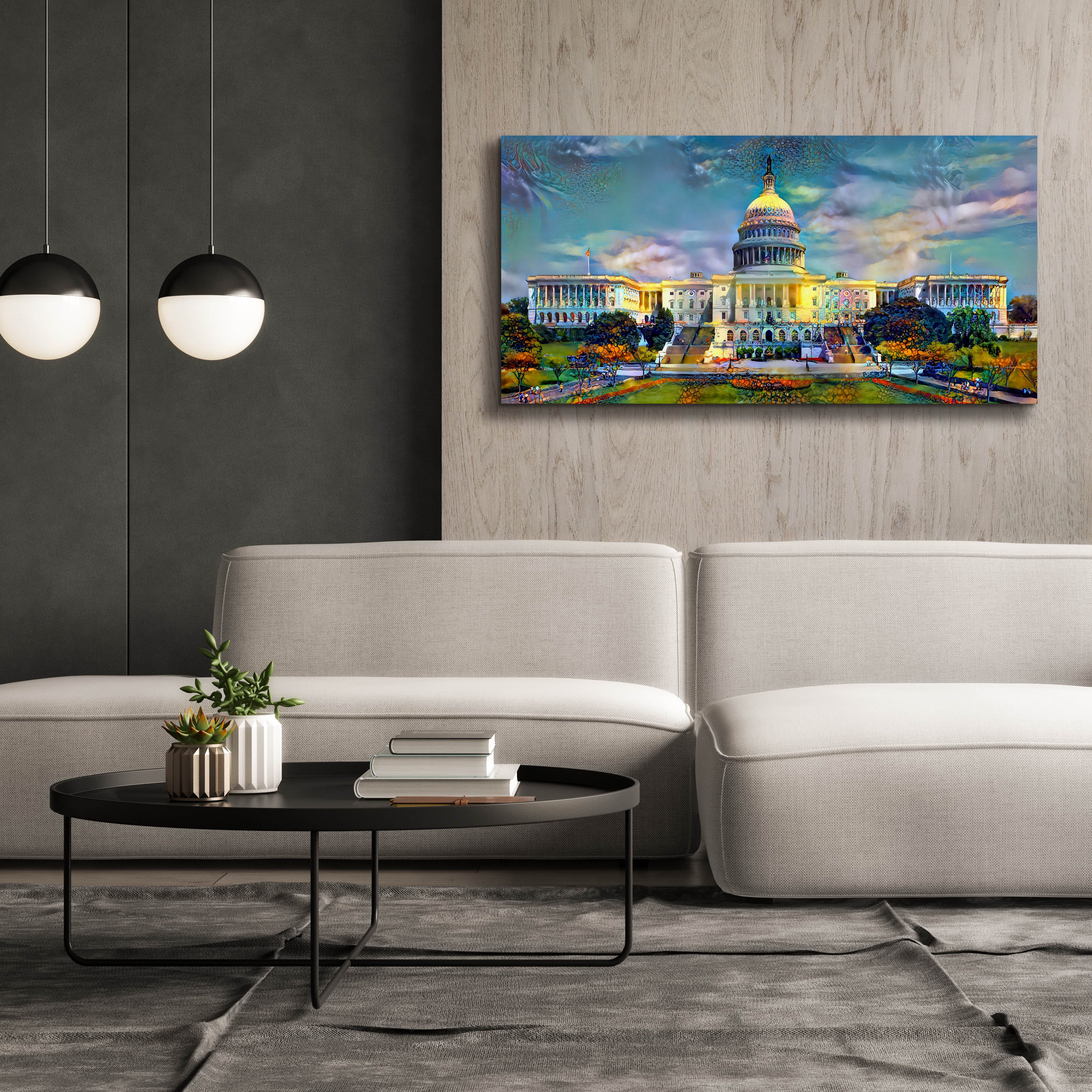 'Washington United States Capitol' by Pedro Gavidia, Canvas Wall Art,60 x 30