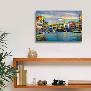 'Venice Italy Rialto Bridge' by Pedro Gavidia, Canvas Wall Art,18 x 12