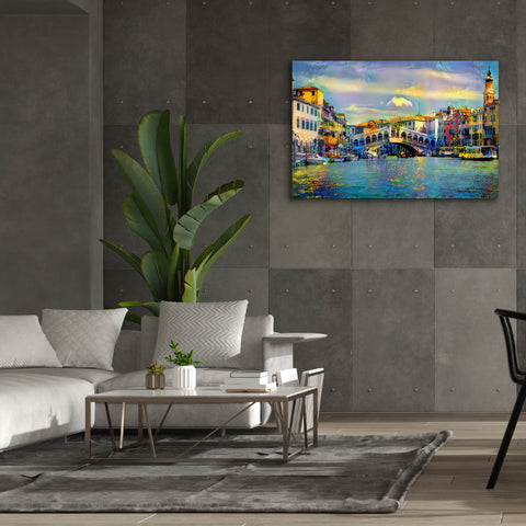 Image of 'Venice Italy Rialto Bridge' by Pedro Gavidia, Canvas Wall Art,60 x 40