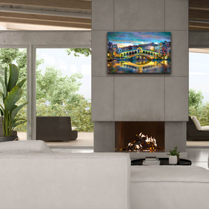 'Venice Italy Rialto Bridge at night' by Pedro Gavidia, Canvas Wall Art,40 x 26